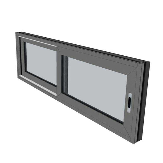 Black Sliding Window 595h x 1795w Double Glazed - with screen