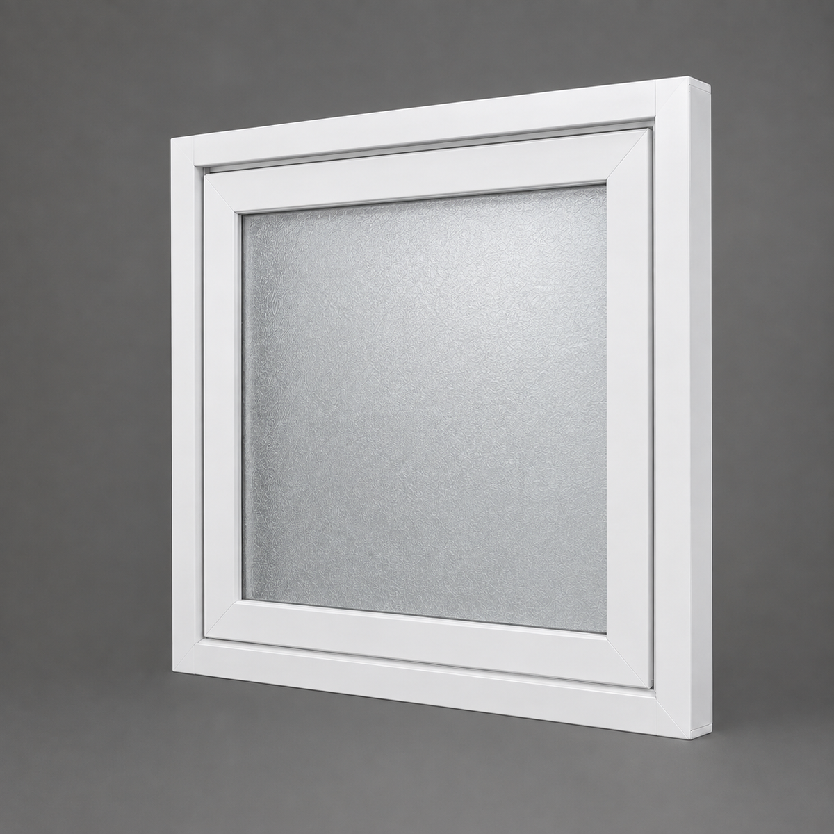 White Awning Window - 595h X 595w Double Glazed - Obscure