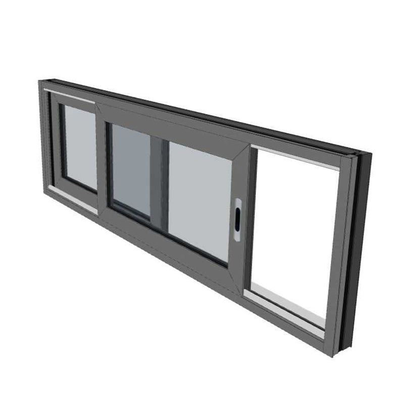 Black Sliding Window 595h x 1795w Double Glazed - with screen