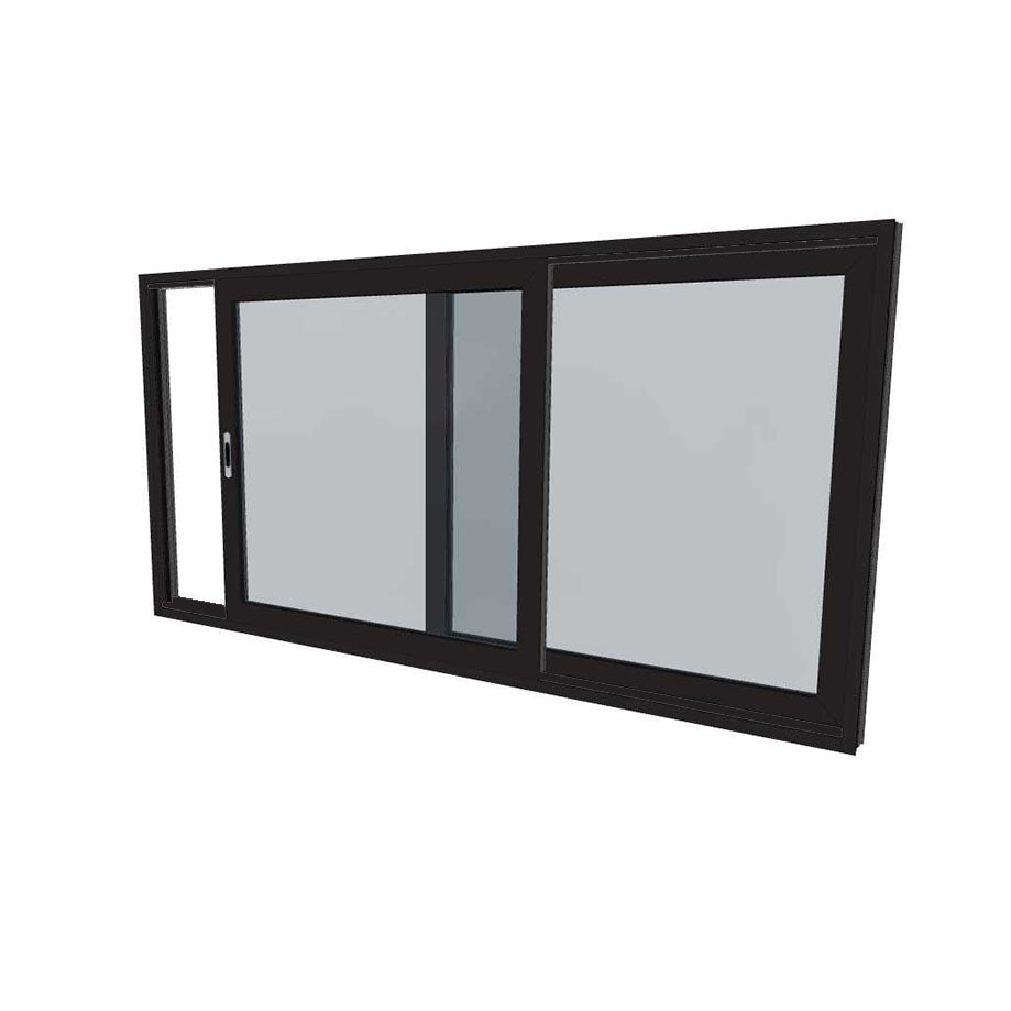 Black Sliding Window - 857h X 1795w - EV87 Clear Tgh Double Glazed - Left Hand Open