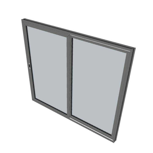 Black Sliding  Door - 2095h X 2050w - 2 Panel - Double Glazed - LEFT HAND OPEN