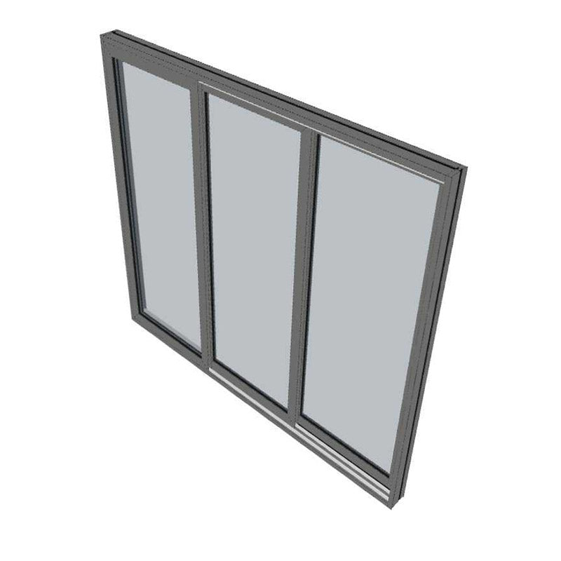 Black Sliding Stacker Door - 2095h X 2650w - 3 Panel - Double Glazed - RIGHT HAND OPENING With Screen