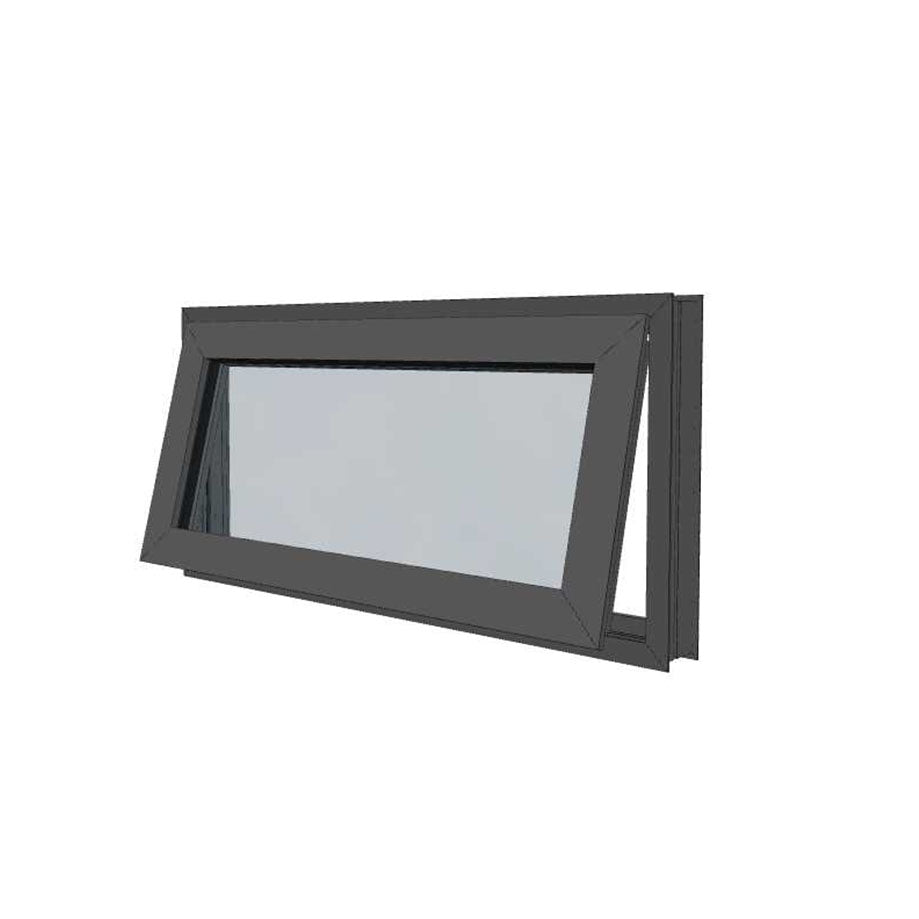 Black Awning Window - 595h X 1495w - EV50 Clear Tgh Double Glazed